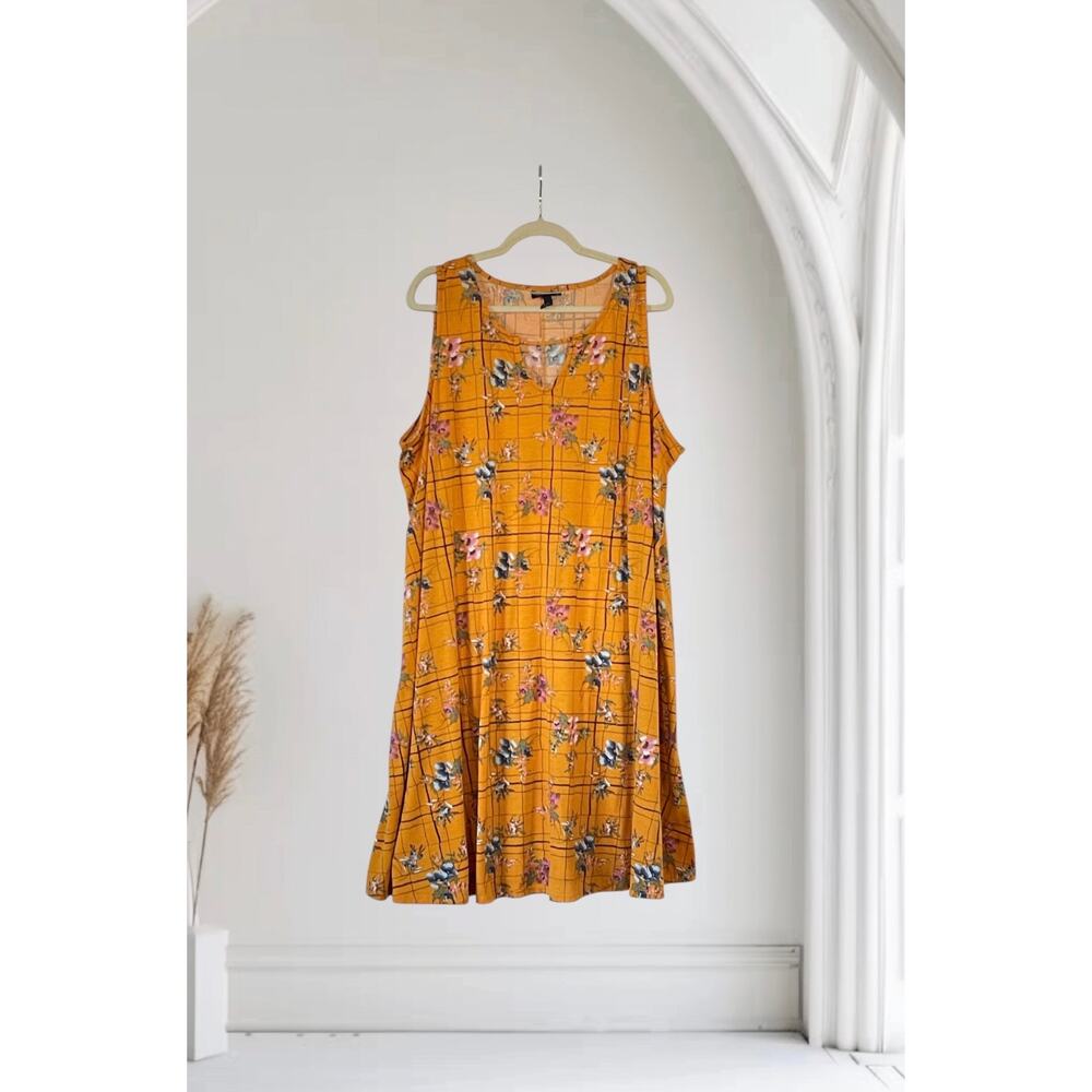 Allison Brittney Orange Formal Casual Dress Plus Size 2X